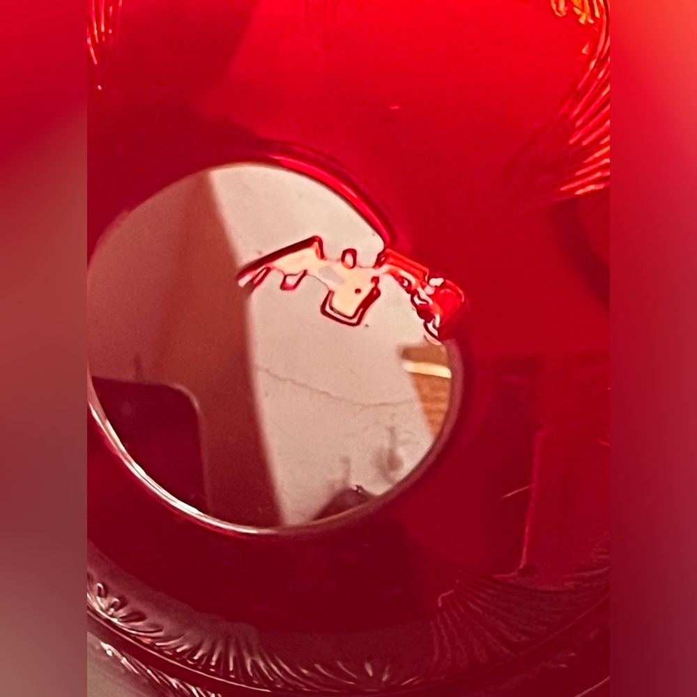 LEHMAN BROS. ROYAL RUBY RED PUNCH BOWL WITH 8 CUPS ~ MID CENTURY - Picture 5 of 10
